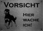 Preview: Edelstahl Warnschild Rottweiler VORSICHT Hier wache ich!